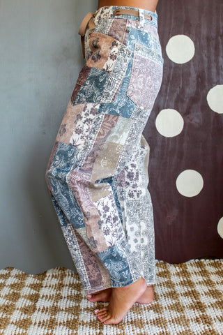 Haisley Patchwork Barrel Leg • Mocha