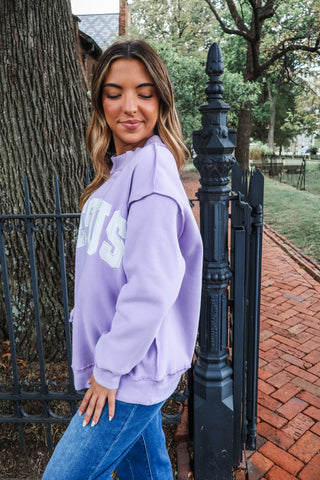 Jesus Letter Patch Pullover • Lavender