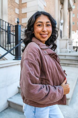 Gingerbread Dreams Quilted Jacket • Cocoa