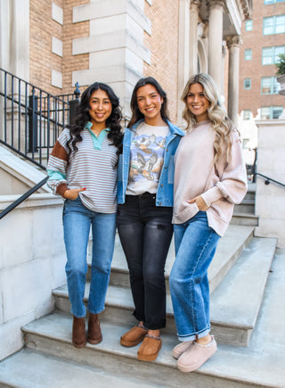 Ember Striped Pullover • Mint/Cocoa