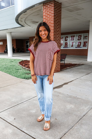 End Zone Stripes • Burgundy