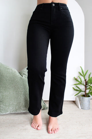 Keri Mid Rise Straight | Tummy Control • Black