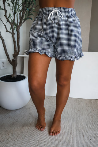 Sweet Summer Gingham Shorts • Black