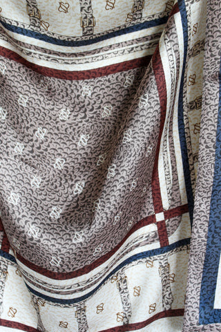 Luxe Living Patterned Scarf • Brown Multi