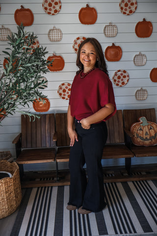 Effortless Staple Dolman Top • Wine