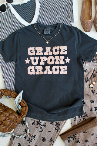 Grace Upon Grace Graphic Tee • Charcoal