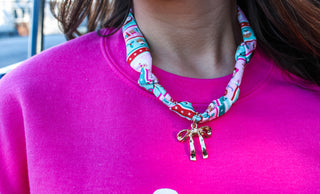 Peace Love Joy Scarf Necklace • Pink Multi final sale