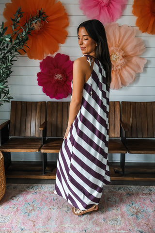 Capri Coast One-Shoulder Maxi