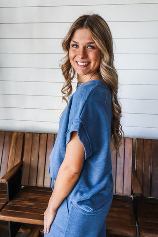 Breeze On By Pant Set • Denim Blue