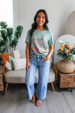 It’s A Good Day To Be Happy Graphic Tee • Sage