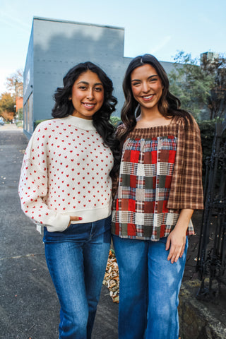 Pretty In Patchwork Top • Brown Multi