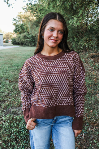 Sadie Geometric Sweater • Chocolate