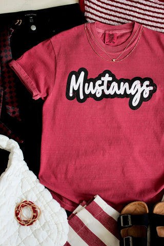 Team Mustangs Graphic Tee • Crimson