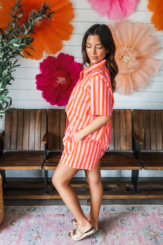 Summer Stripes Shorts • Pink/Orange