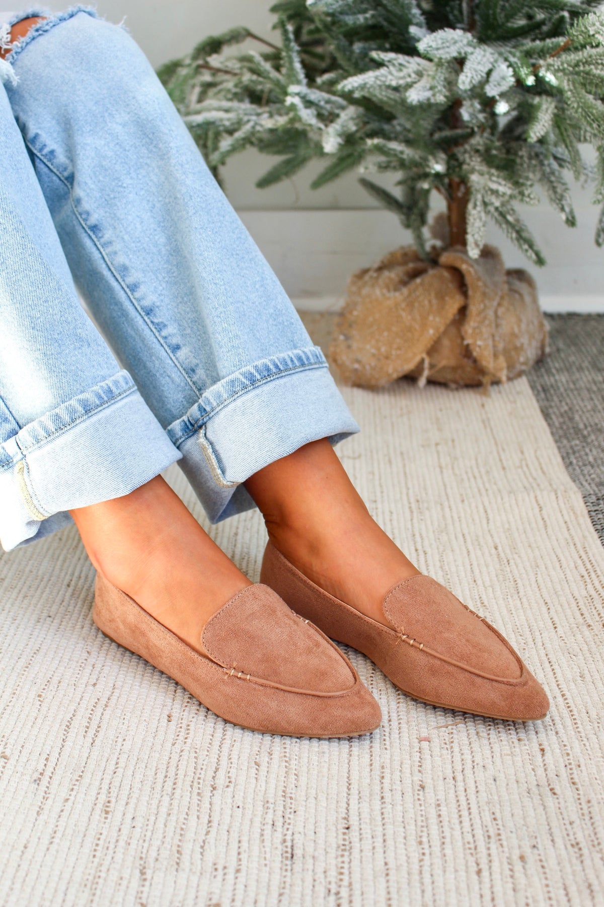 Polished Style Pointed Toe Flat • Camel