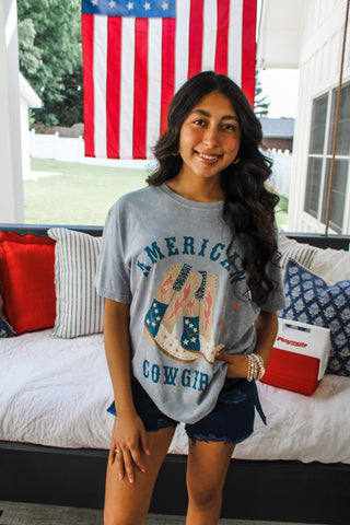 American Cowgirl Graphic Top • Denim