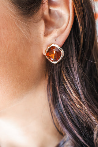 Autumn Glow Stud Earrings • Amber