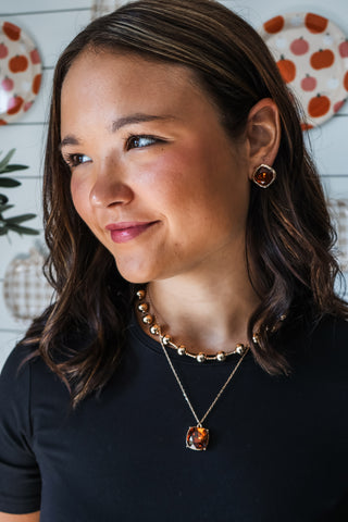 Autumn Glow Layered Necklace • Amber