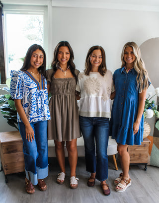 All Dolled Up Ruffle Dress • Taupe