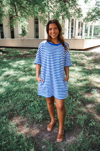 Perfect Play Pocket Dress • Blue Stripe