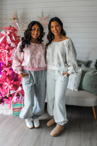 Cute & Comfy Barrel Sweatpants • Heather Ivory