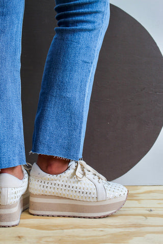 Lace It Up Platform Sneaker • Cream