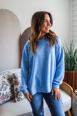 Happy Camper Pullover • Blue