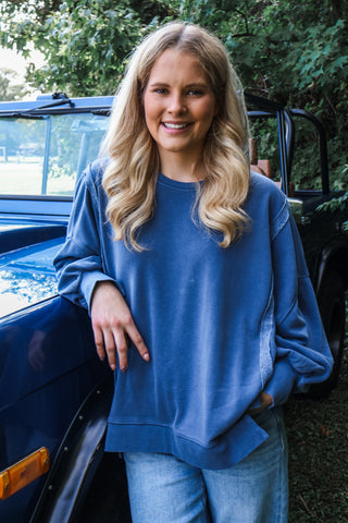 Finley Crewneck Pullover • Denim