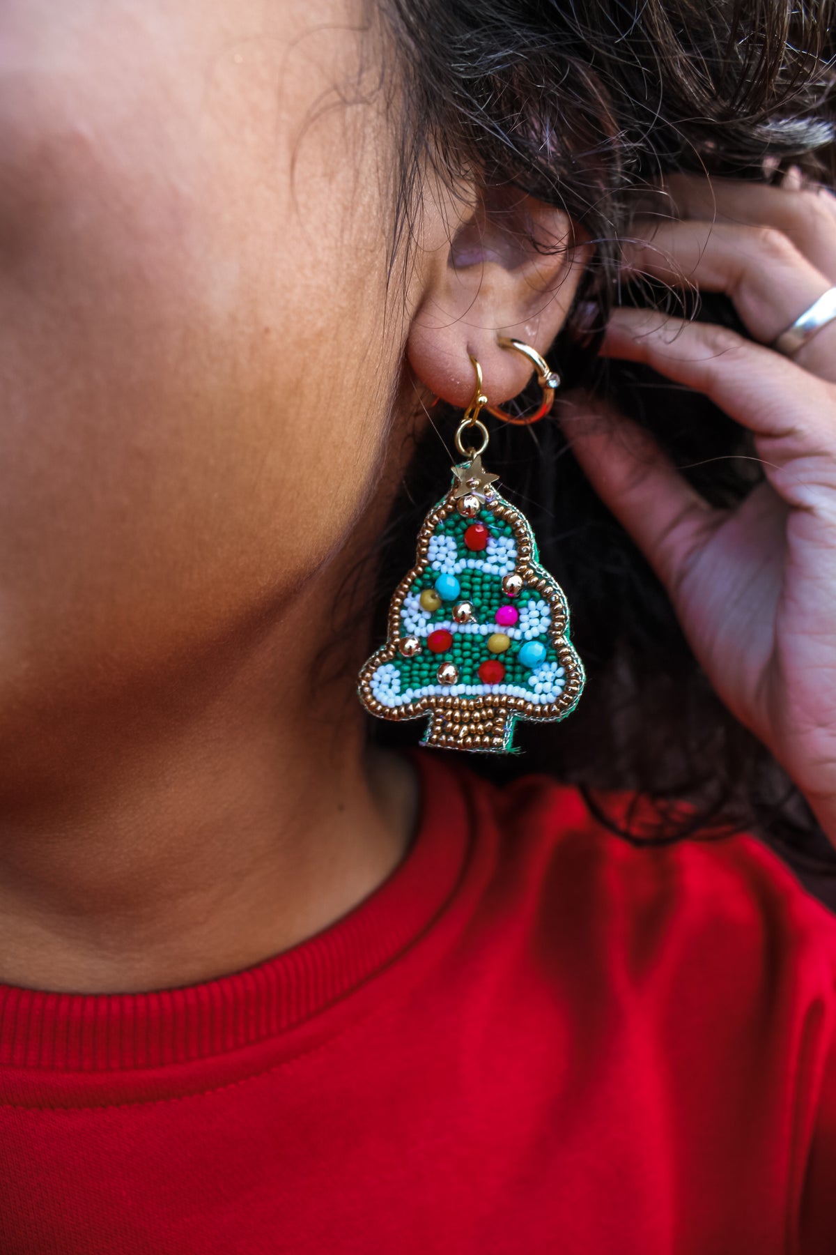 Under The Christmas Tree Beaded Earrings