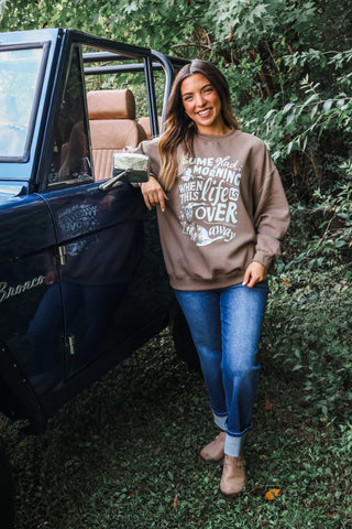 I’ll Fly Away Mock Neck Sweatshirt • Mocha