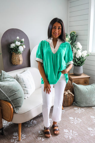 Cruise On By Linen Top • Green