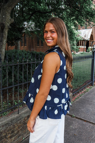 Playful Spotlight • Navy Dot