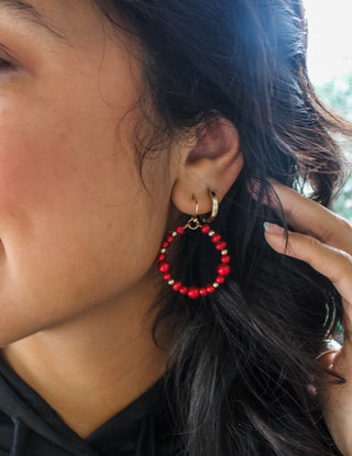 Merry & Bright Hoop Earrings • Red