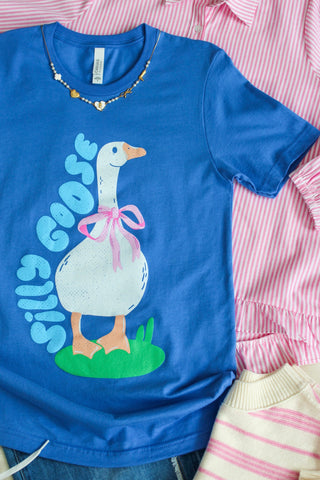 Silly Goose Springtime Graphic Tee • Blue