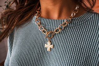 Keagan • mixed metal cross necklace