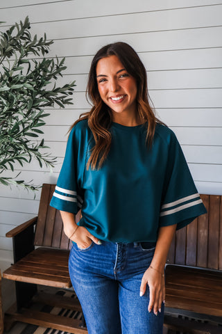 Sideline Stripes • Deep Teal