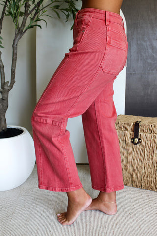 Celeste Paneled Wide Leg • Brick
