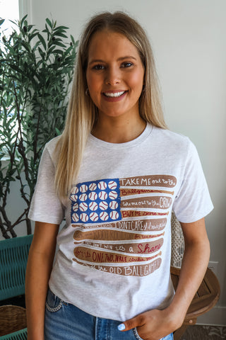 Take Me Out To The Ballgame Graphic Tee • Ash Grey