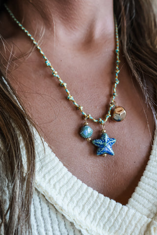 Island Breeze Braided Necklace • Lime