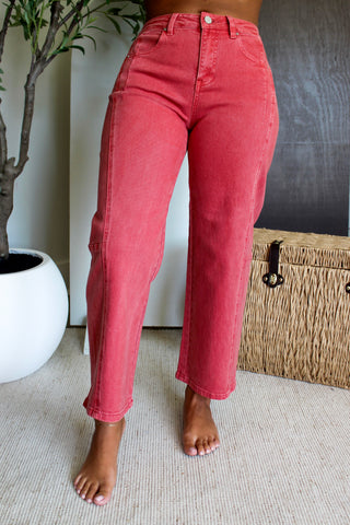 Celeste Paneled Wide Leg • Brick