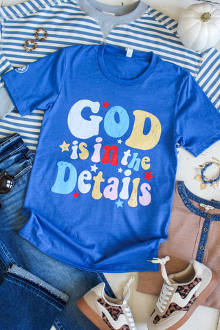 God Is In The Details Graphic Tee • Heather Blue