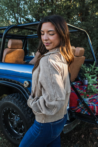 Warm & Cozy Zip-Up • Mineral Tan - FINAL SALE