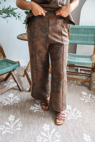 Falling For You Pant Set • Brown Floral