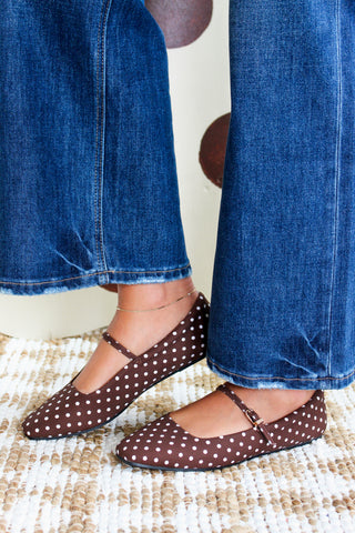 Piper Polka Dot Flat • Brown