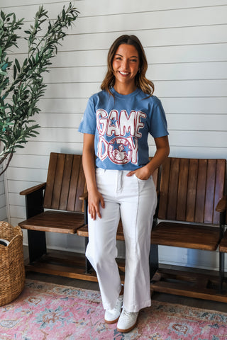 Game Day Baseball Graphic Tee • Denim