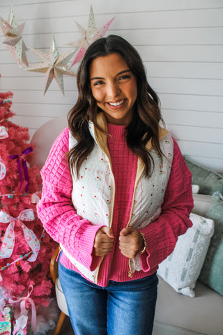 Spruce Me Up Floral Vest • Honey