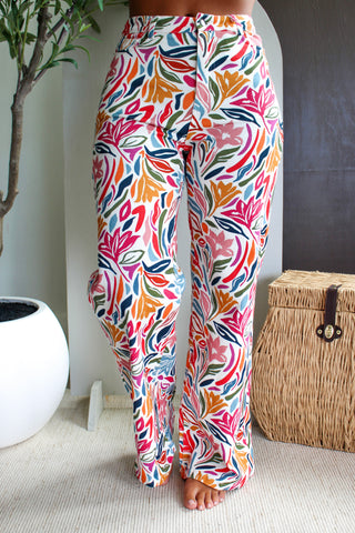 Dahlia Floral Wide Leg Pants • Multi