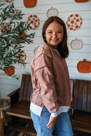 Campfire Crush Pullover • Rust