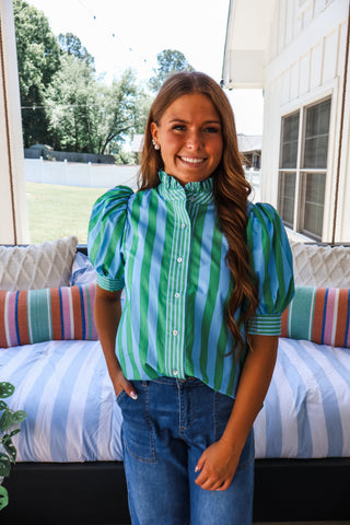 Stripe This Way • Blue/Green
