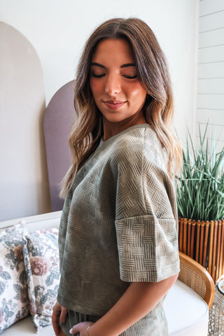 Fall Frenzy 25 • Olive Quilted Short Set - FINAL SALE